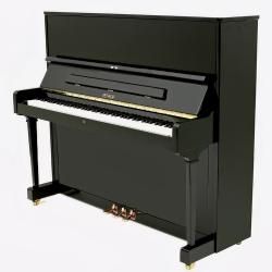 Пианино, высота 125 см, цвет черный, полированное, золотая фурнитура PETROF P 125F1(0801)