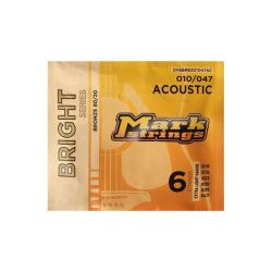 Струны для акустической гитары, 10-47, бронза 80/20 MARKBASS Bright Series DV6BRBZ01047AC