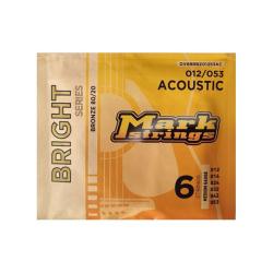 Струны для акустической гитары, 12-53, бронза 80/20 MARKBASS Bright Series DV6BRBZ01253AC