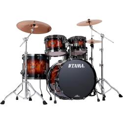 Ударная установка из четырех барабанов, бубинга/береза TAMA Starclassic Performer B/B Lacquer Studio Drumkit 22' Molten Brown Burst