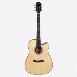 Акустическая гитара, топ - массив ели, корпус - орех, цвет - натуральный, чехол в комплекте CASCHA CGA300 Performer Series