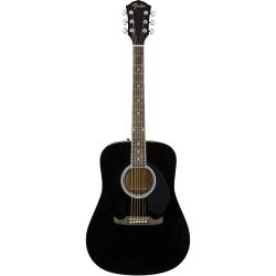 Акустическая гитара с чехлом, цвет черный FENDER FA-125 DREADNOUGHT BLACK WN
