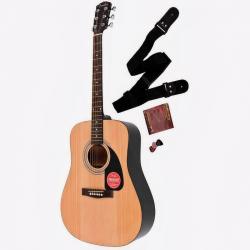 Комплект с акустической гитарой, чехлом, ремнем и набором медиаторов FENDER FA-115 Dread Pack Black