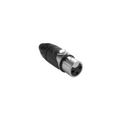Профессиональный кабельный разъем XLR-мама (female) 3pin, точеные контакты, цвет - никель AMPHENOL AXX3F