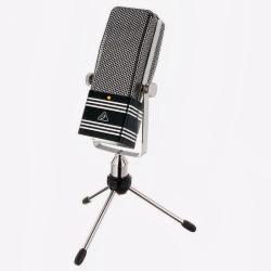 Конденсаторный стриминговый USB микрофон выполненный в винтажном стиле, в комплекте с настольным кронштейном BEHRINGER BV44