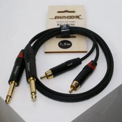 Компонентный кабель 2хRCA - 2хjack, 1,5м SHNOOR RCA2JM-1,5m