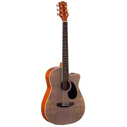 Акустическая гитара, уменьшенного размера, с вырезом, верхняя дека - липа, корпус - липа гриф - клён, накладка - клён COLOMBO LF-3800 CT-N