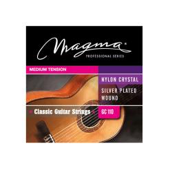 Струны для классической гитары, Серия: Nylon Crystal Silver Plated Wound, Обмотка: посеребрёная, Натяжение: Medium Tension. MAGMA STRINGS GC110