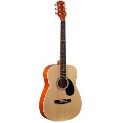 Акустическая гитара, уменьшенного размера, верхняя дека - липа, корпус - липа гриф - клён, накладка - клён COLOMBO LF-3800-N