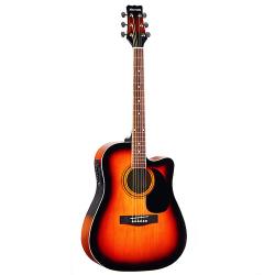 Акустическая гитара, вестерн, верхняя дека - ель, корпус - агатис, гриф - нато, накладка - палисандр, эквалайзер MARTINEZ FAW-702 CEQ-VS