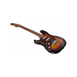 Электрогитара под левую, Stratocaster, корпус липа,22 лада,HSS, tremolo,цвет Sunb JET JS-400 SB LH