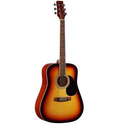Акустическая гитара, вестерн, верхняя дека - липа, корпус - липа, гриф - катальпа, накладка - палиса... MARTINEZ W-11-SB