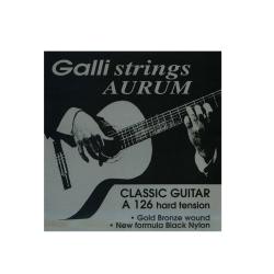 Струны для классической гитары, hard tension, черный нейлон GALLI STRINGS A126