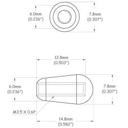 Насадка на переключатель Les Paul, SG, черная, метрическая резьба M3.5 PARTSLAND PBT-BK