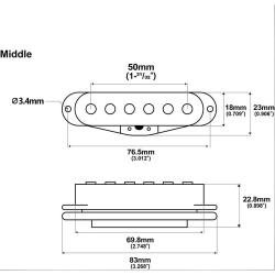 Звукосниматель магнитный сингл, для Fender Strat, средний, кремовый MUSICLILY M523