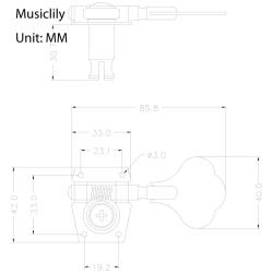 Колки для бас-гитары, 2+2, хром MUSICLILY M180-2M446-2