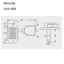 Колки для гитары, 3+3, хром MUSICLILY M171