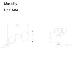 Колки для гитары, 3+3, хром MUSICLILY MX0692-3M0693-3