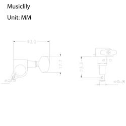 Колки для гитары, 6л, хром MUSICLILY M174-6