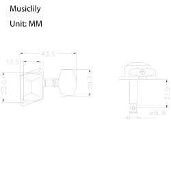 Колки для гитары, 6л, черные MUSICLILY MX0703