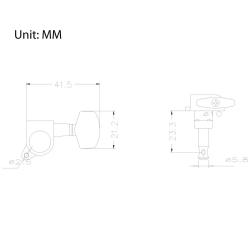 Комплект колков для гитары, 6 правых в ряд, хром MUSICLILY M756-6