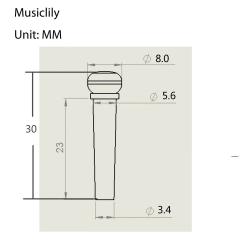 Фиксатор струны для гитары, черное дерево, с глазком, 6шт MUSICLILY MX0741