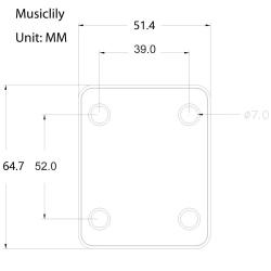 Пластина крепления грифа, хром MUSICLILY M188