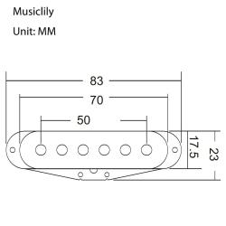 Крышка звукоснимателя сингл Strat style, 50мм, белая, 3шт MUSICLILY MX1205WH