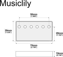 Крышка звукоснимателя хамбакер, черная, 2шт MUSICLILY MX0647BK