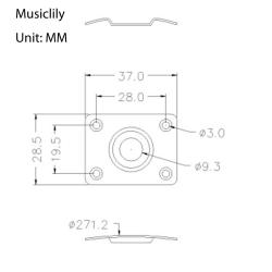 Накладка выходного разъема гитары, Gibson LP SG, черная, 1 шт MUSICLILY MX0171