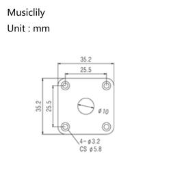 Накладка выходного разъема гитары, золото MUSICLILY MX1708GD