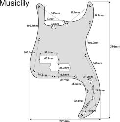 Защитная накладка бас-гитары Precision Bass, 1 слой, черная глянцевая MUSICLILY MX1303GB