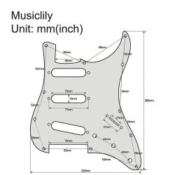 Защитная накладка гитары Fender Stratocaster SSS, 3 слоя, слоновая кость MUSICLILY MX1148IV