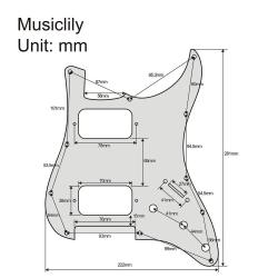 Защитная накладка электрогитары Fender Stratocaster HH, 4 слоя, черепаший панцирь MUSICLILY MX2248RT