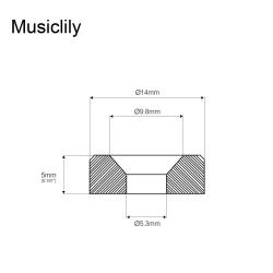 Крепление грифа электрогитары/бас-гитары, 4шт, золото MUSICLILY MX0883GD