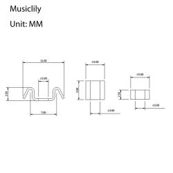Ретейнер для гитары, золото, 2 шт MUSICLILY MX0654
