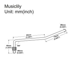 Рычаг тремоло Floyd Rose style, черный MUSICLILY MX2206BK