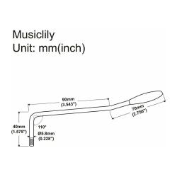 Рычаг тремоло Squier Strat Style, хром/белый MUSICLILY MX2205CR