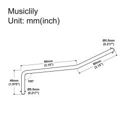 Рычаг тремоло Strat Style, вдавливаемый, хром MUSICLILY MX2207CR