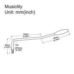 Рычаг тремоло Strat Style, хром/белый MUSICLILY MX2208CR