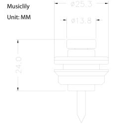 Крепление ремня с блокировкой, золото, 2шт MUSICLILY M187-2