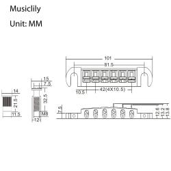 Бридж Tune-o-matic Wraparound для Gibson Les Paul, никель MUSICLILY MX1280NK