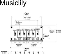 Бридж для электрогитары, Strat/Tele, черный MUSICLILY M508BK