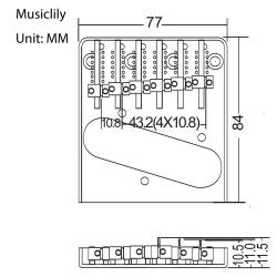 Бридж для электрогитары, Telecaster, хром MUSICLILY MX1273CR