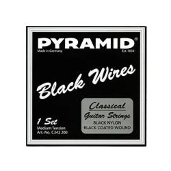 Комплект струн Black Wires для классической гитары, черные, медь PYRAMID C342200