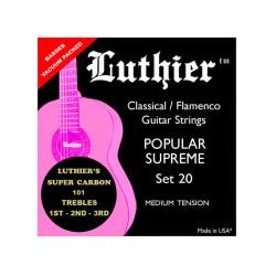 Комплект струн для классической гитары, среднее натяжение, карбон LUTHIER LU-20SC