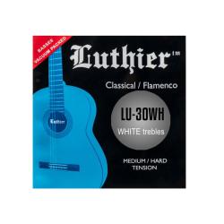 Комплект струн для классической гитары, средне-сильное натяжение, белый нейлон LUTHIER LU-30WH
