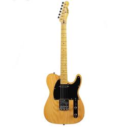 Электрогитара, копия Telecaster, корпус - американский ясень, цельный гриф из канадского горного клёна, 21 лад, SS, WILKINSON WVT, чёрная панель MAGNA BE 3211 M-AM