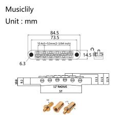 Бридж Tune-O-Matic роликовый для Les Paul, хром MUSICLILY MX1707CR