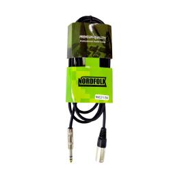 Кабель XLR male - 6.3 мм jack stereo, металл разъёмы, 10 м. NORDFOLK NMC211/10M